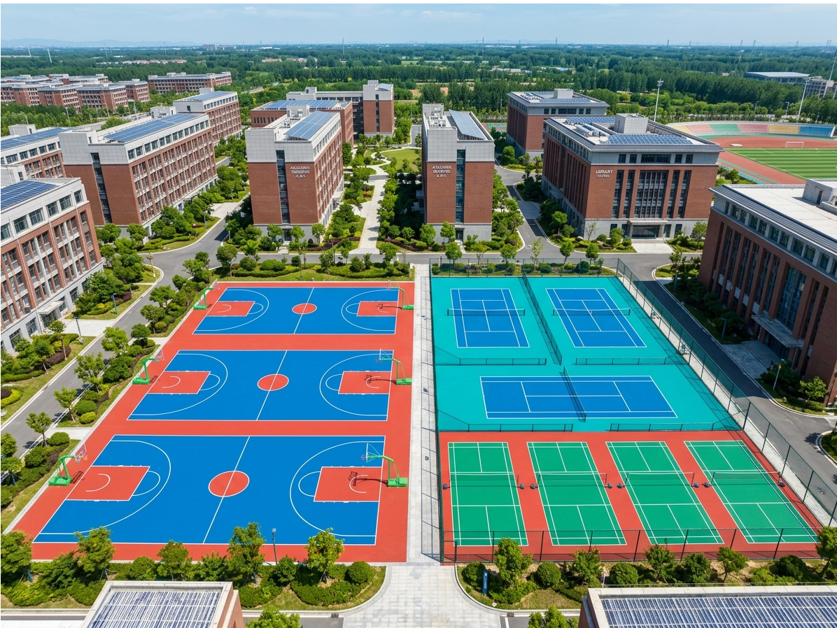 六安市硅PU球场学校塑胶跑道 - 厂家